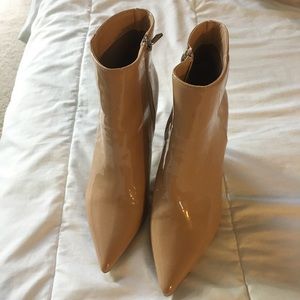 Forever21, nude patent ankle booties